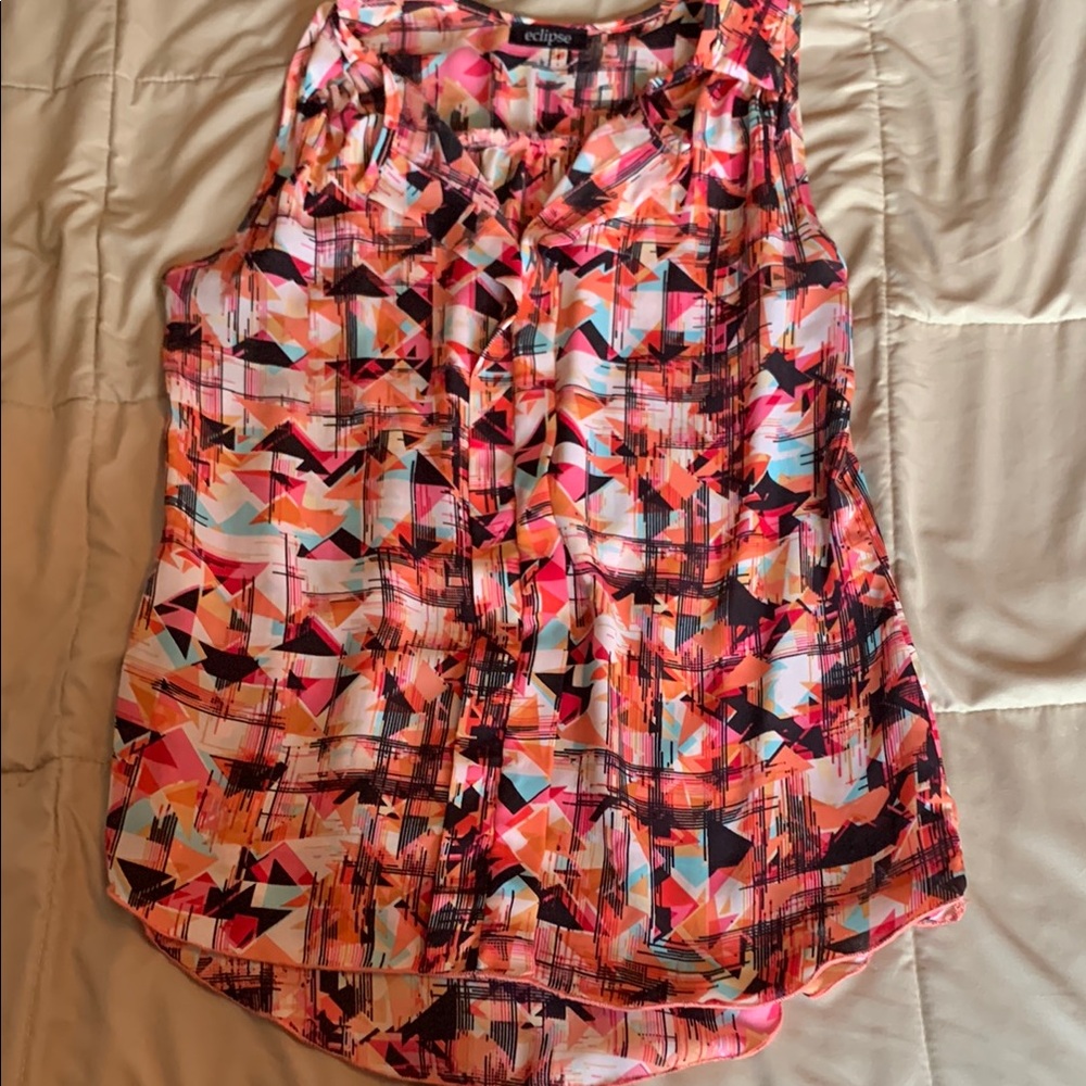 Eclipse Multicolor Abstract Sleeveless Top